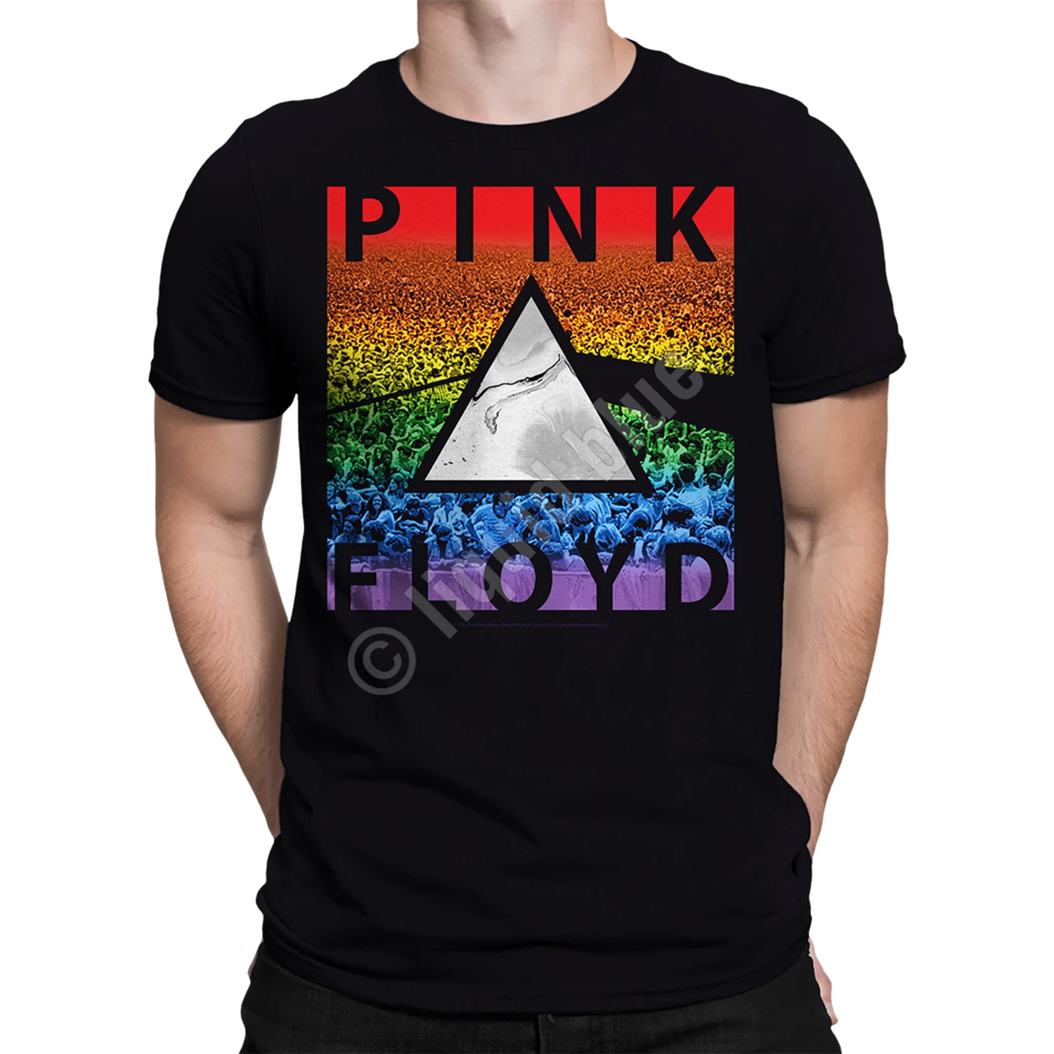 Pink Floyd Rainbow Prism Black T-Shirt 2 Pink Floyd Rainbow Prism Black T-Shirt - Image 2