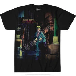 DAVID BOWIE Ziggy Stardust Black Athletic T-Shirt -BOWIE Shop 31899f 67247.1655140303