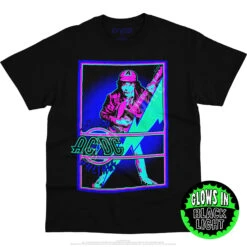 High Voltage Blacklight Black T-Shirt -BOWIE Shop 31914f blacklight 67339.1562622236