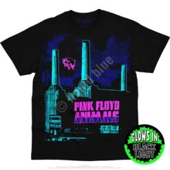 Pink Floyd Animals Blacklight Black T-Shirt -BOWIE Shop 31925f blacklight 10052.1562622210