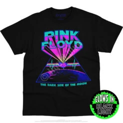 Pink Floyd Dark Side Blacklight Black T-Shirt -BOWIE Shop 31928f blacklight 69580.1562622322