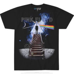 Pink Floyd Stairway To The Moon Black Athletic T-Shirt -BOWIE Shop 31981f 19451.1636997365