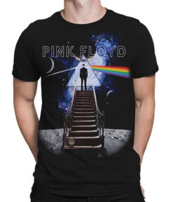 Pink Floyd Stairway To The Moon Black Athletic T-Shirt