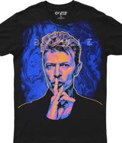 DAVID BOWIE SHHH! Bowie Black Athletic T-Shirt