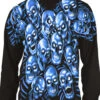 Skull Pile Blue Black Long Sleeve T-Shirt