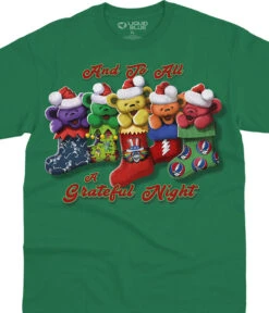Xmas Stocking Bears Green T-Shirt