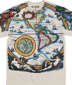 Old World Map Tan T-Shirt