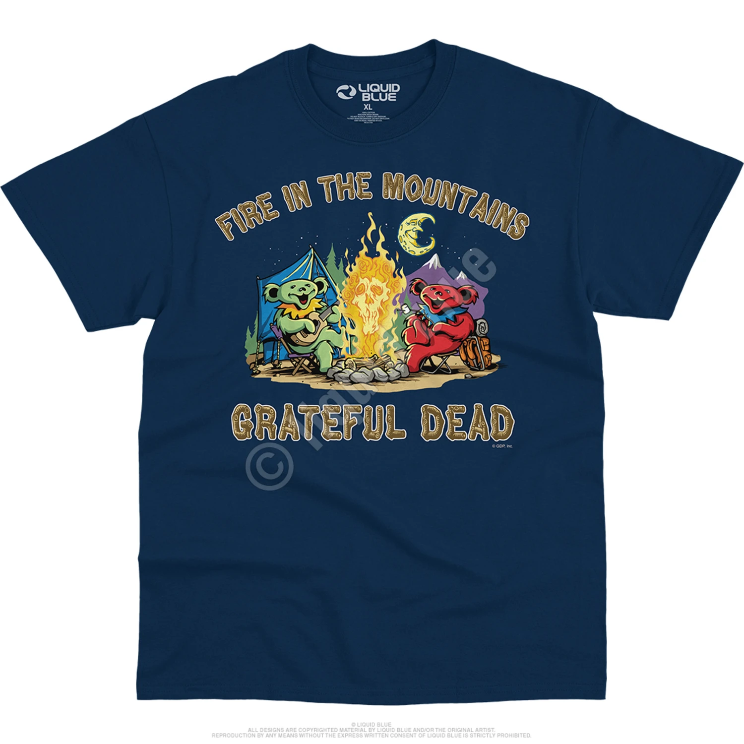Fire In The Mountain Navy T-Shirt 2 Fire In The Mountain Navy T-Shirt - Image 2