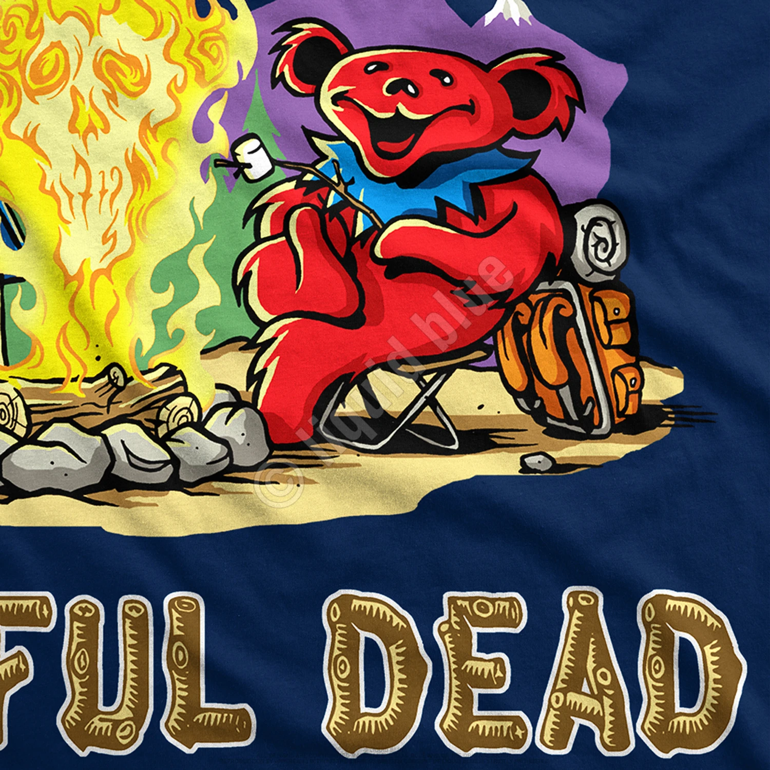 Fire In The Mountain Navy T-Shirt 6 Fire In The Mountain Navy T-Shirt - Image 6