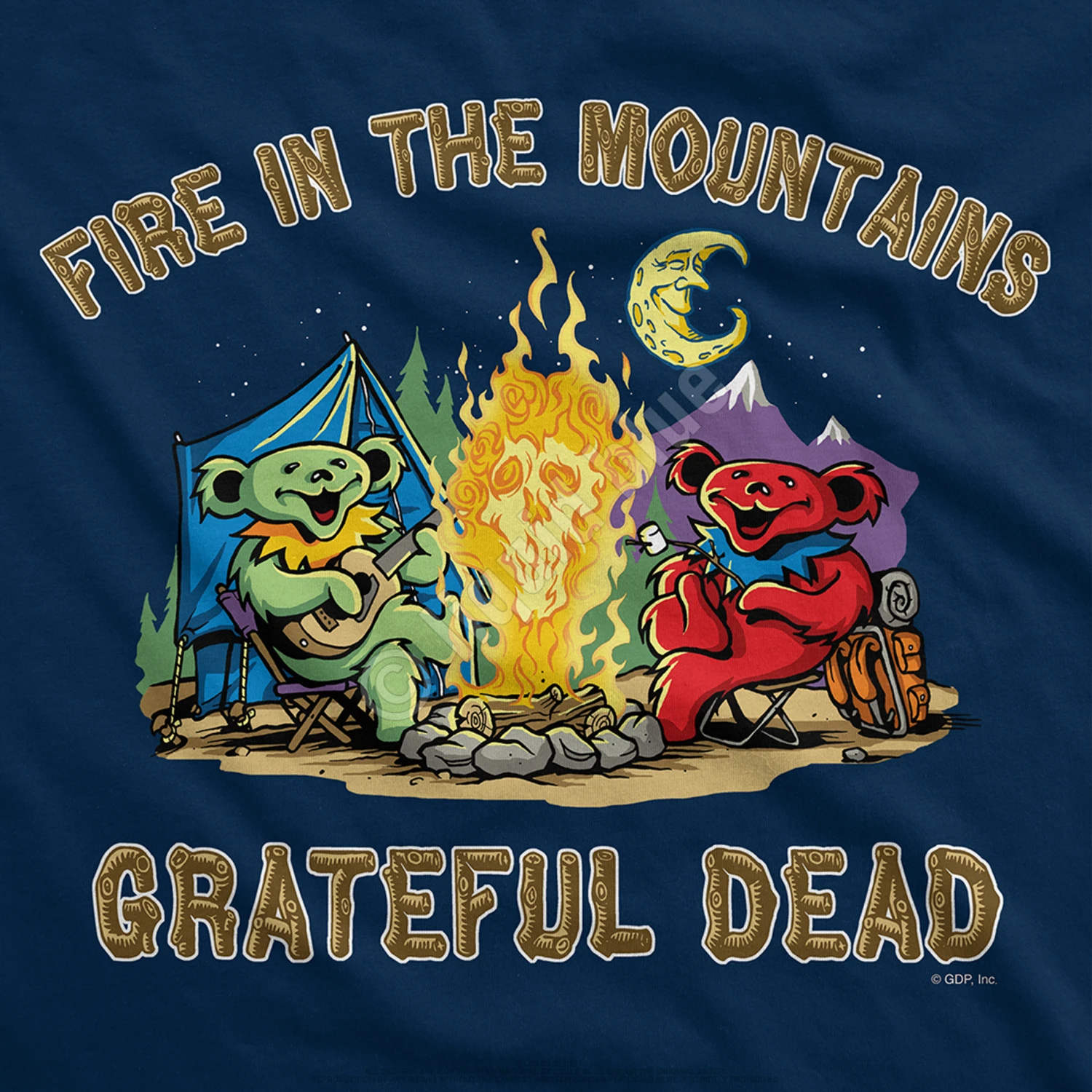 Fire In The Mountain Navy T-Shirt 3 Fire In The Mountain Navy T-Shirt - Image 3
