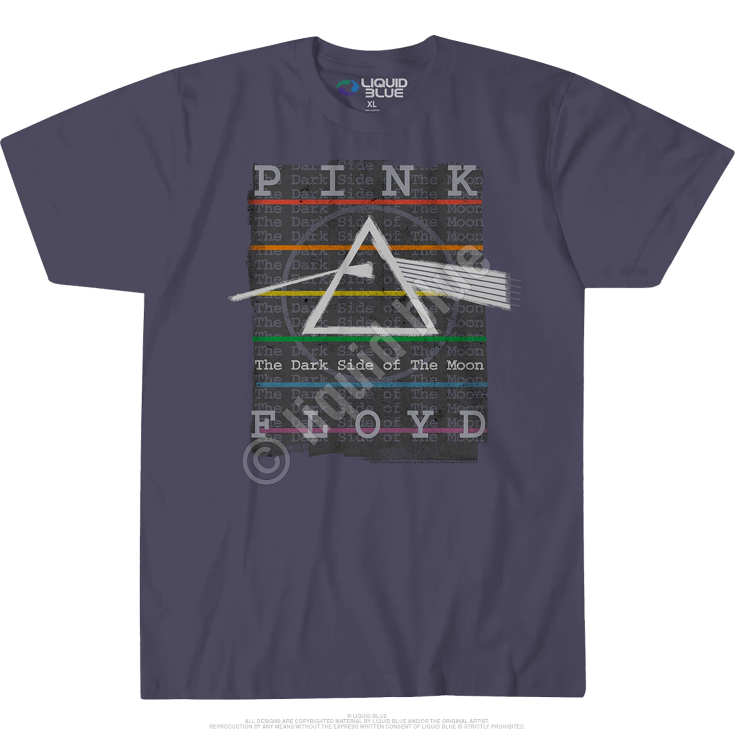 Pink Floyd Dark Side Stamp Grey Athletic T-Shirt 3 Pink Floyd Dark Side Stamp Grey Athletic T-Shirt - Image 3