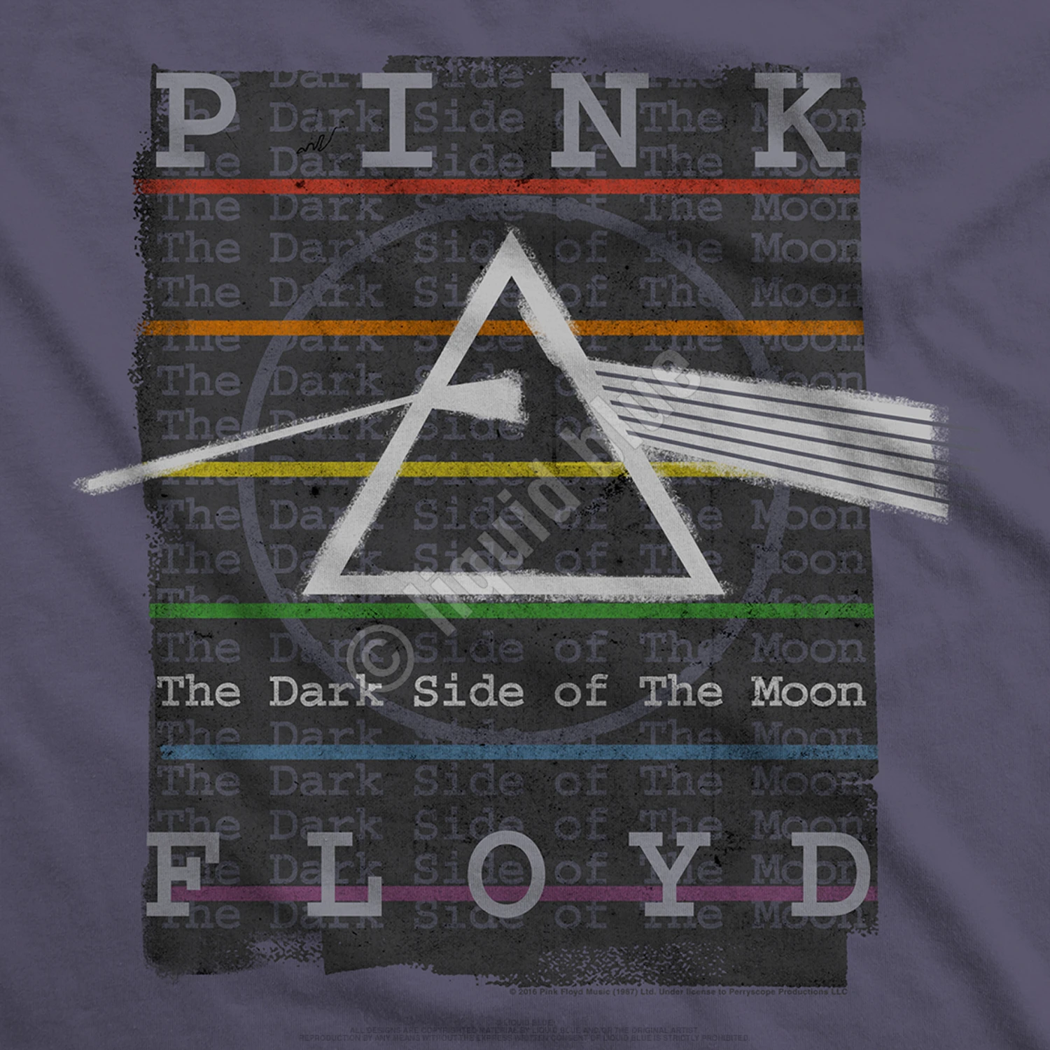 Pink Floyd Dark Side Stamp Grey Athletic T-Shirt 4 Pink Floyd Dark Side Stamp Grey Athletic T-Shirt - Image 4