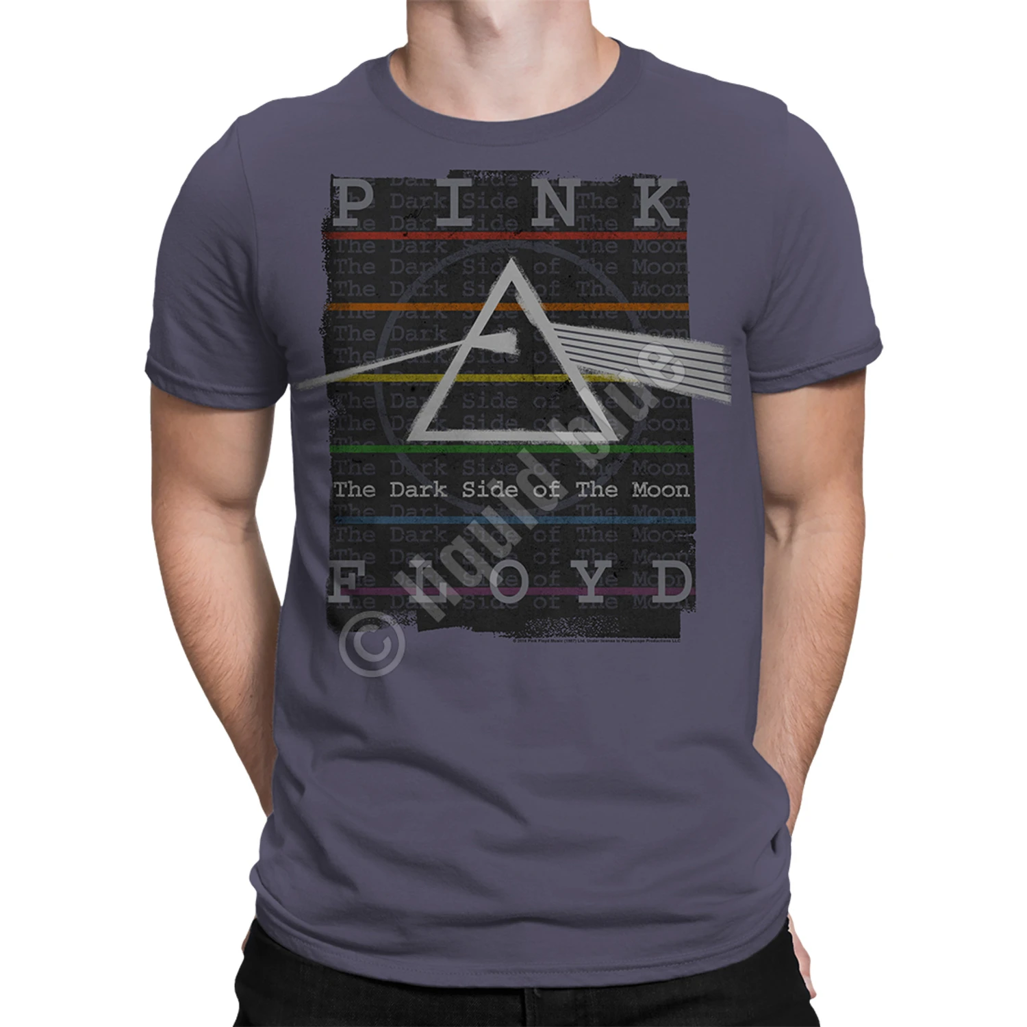 Pink Floyd Dark Side Stamp Grey Athletic T-Shirt 2 Pink Floyd Dark Side Stamp Grey Athletic T-Shirt - Image 2