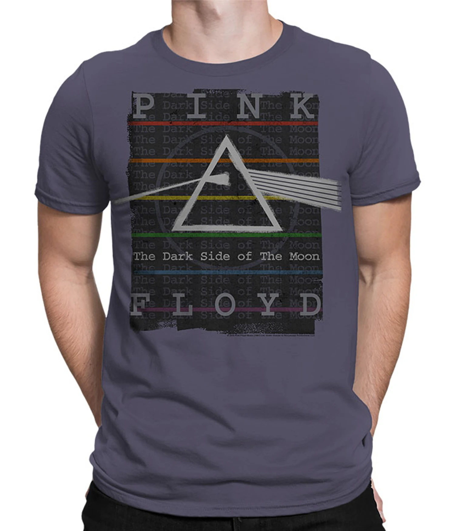 Pink Floyd Dark Side Stamp Grey Athletic T-Shirt 1 Pink Floyd Dark Side Stamp Grey Athletic T-Shirt