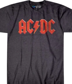 AC/DC Vintage Logo Dark Heather Poly-Cotton T-Shirt