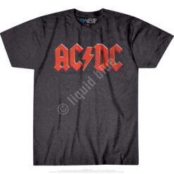 AC/DC Vintage Logo Dark Heather Poly-Cotton T-Shirt -BOWIE Shop 61807f 60564.1484253392