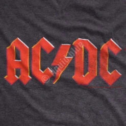AC/DC Vintage Logo Dark Heather Poly-Cotton T-Shirt -BOWIE Shop 61807f artwork 32061.1484253392