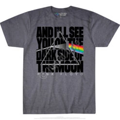 Pink Floyd The Dark Side Dark Heather Poly-Cotton T-Shirt -BOWIE Shop 61809f 30877.1500411369