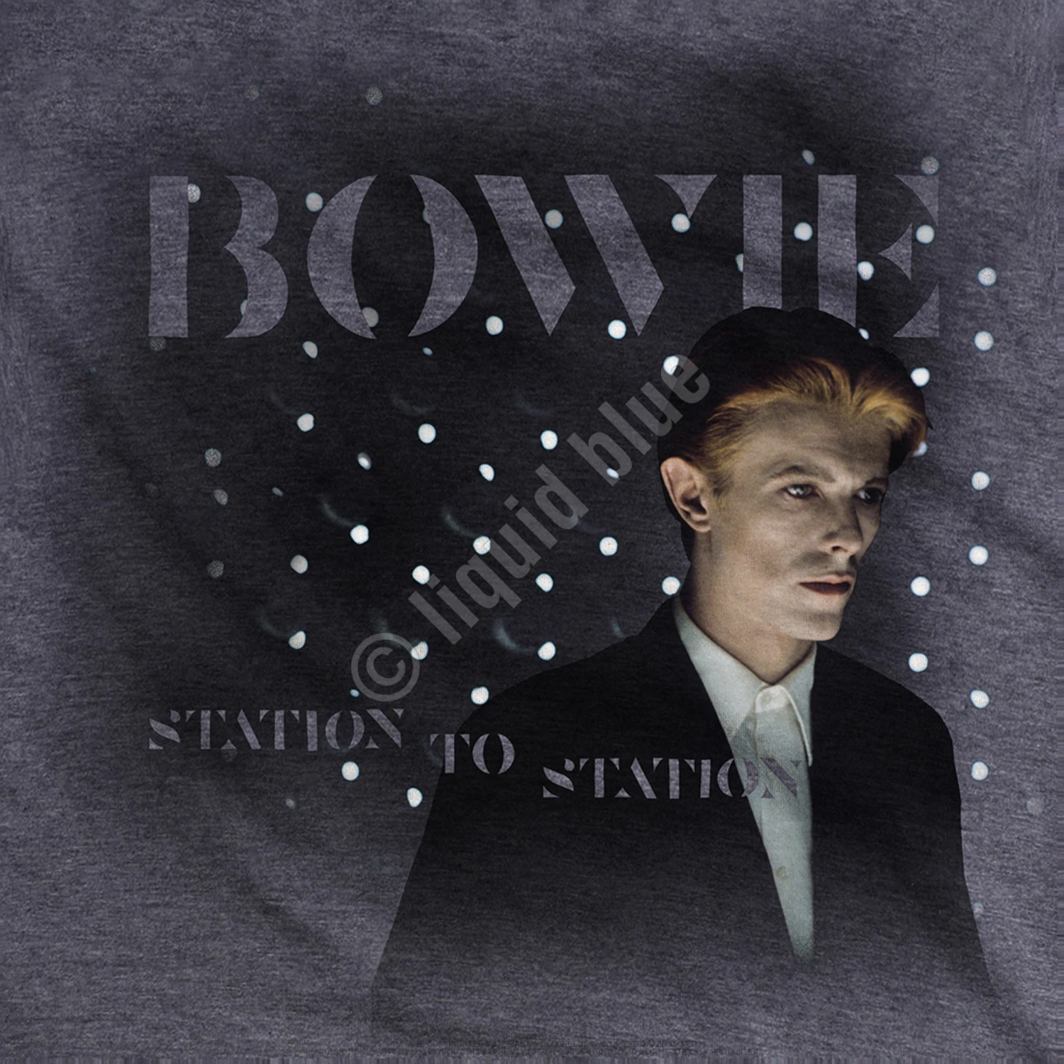 DAVID BOWIE Station To Station Dark Heather Poly-Cotton T-Shirt 4 DAVID BOWIE Station To Station Dark Heather Poly-Cotton T-Shirt - Image 4
