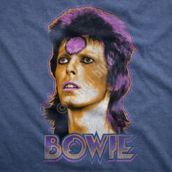 DAVID BOWIE Ziggy Medallion Dark Blue Heather Poly-Cotton T-Shirt -BOWIE Shop 61814f artwork 51285.1500405831