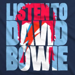 DAVID BOWIE Listen To Bowie Navy Athletic T-Shirt 7 DAVID BOWIE Listen To Bowie Navy Athletic T-Shirt -BOWIE Shop 61816f artwork 91808.1500405796