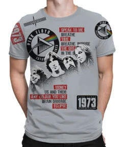Pink Floyd Dark Side 1973 Grey T-Shirt
