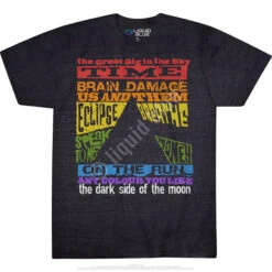 Pink Floyd Dark Side Tracks Dark Heather Tri-Blend T-Shirt -BOWIE Shop 61856f 01556.1488831721