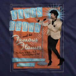 Famous Flames Navy Athletic T-Shirt -BOWIE Shop 61874f artwork 62160.1492104037