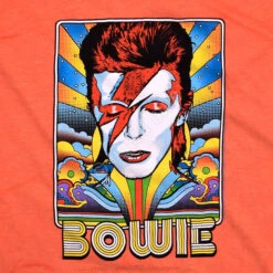 DAVID BOWIE Fashion Orange Heather Poly-Cotton T-Shirt -BOWIE Shop 61988f artwork 39464.1669240362