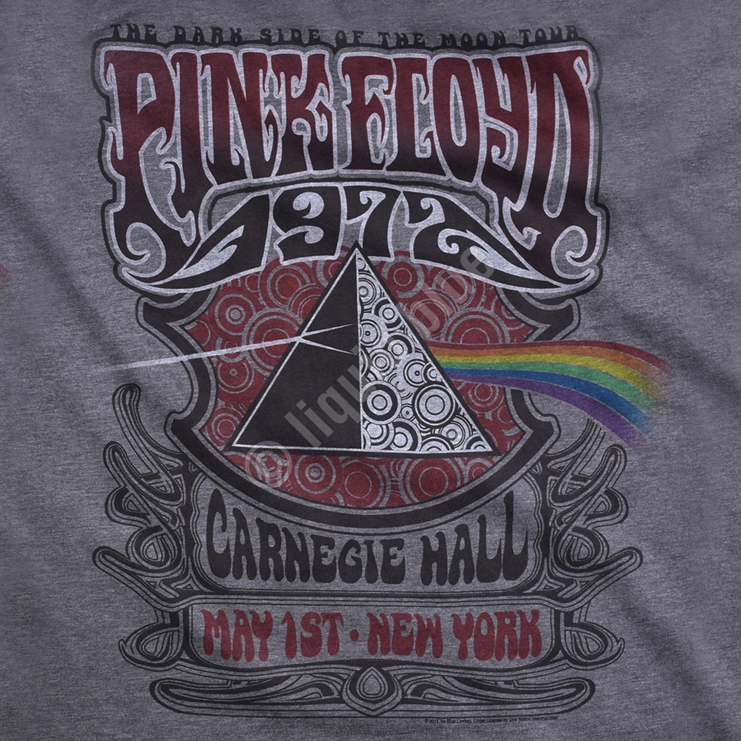 Pink Floyd Carnegie Hall Dark Heather Pullover Hoodie 4 Pink Floyd Carnegie Hall Dark Heather Pullover Hoodie - Image 4