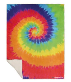 Rainbow Spiral Fleece Throw Blanket