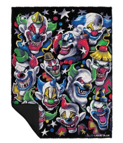 Colored Clowns Fleece Throw Blanket