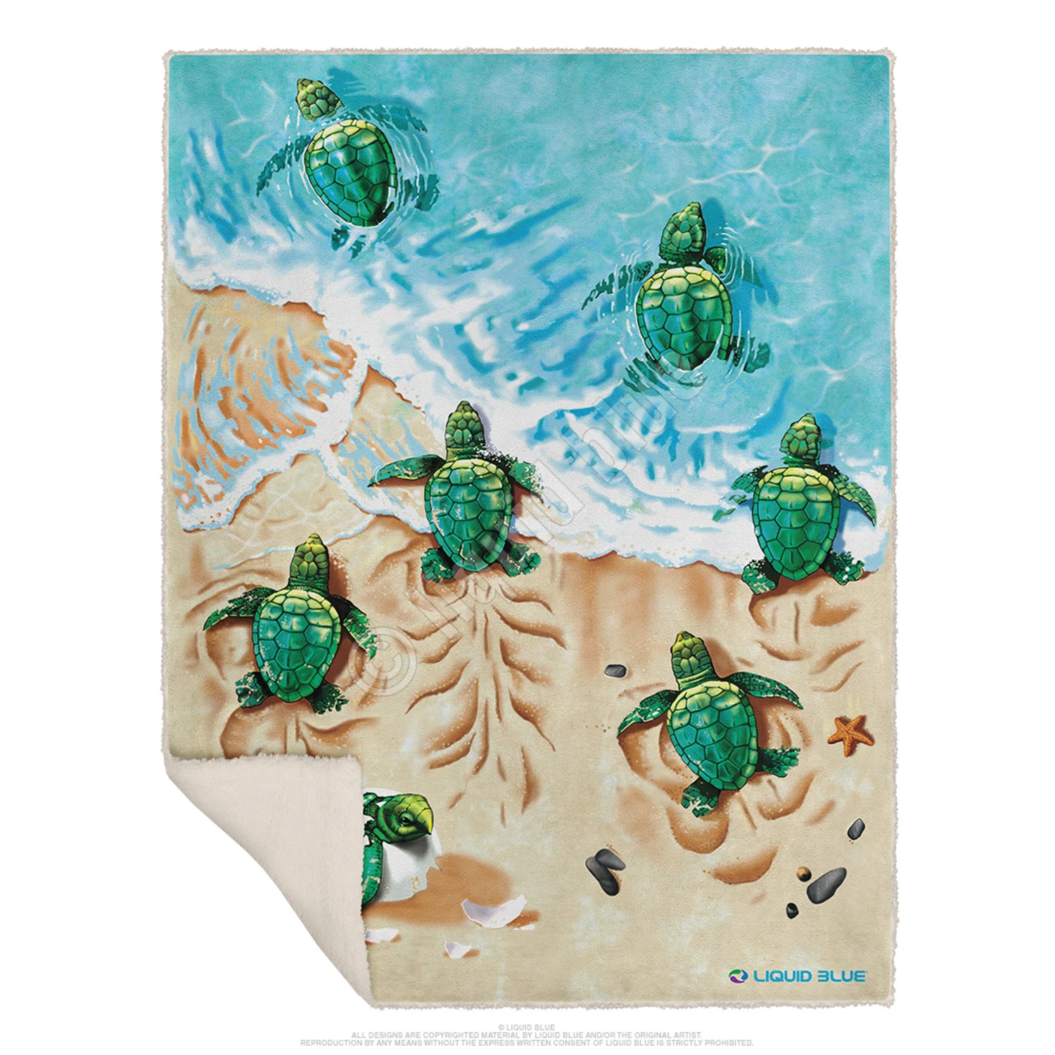 Turtle Beach Fleece Throw Blanket 2 Turtle Beach Fleece Throw Blanket - Image 2