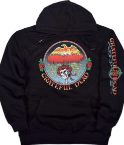 Bertha Eagle Black Sleeve Printed Hoodie