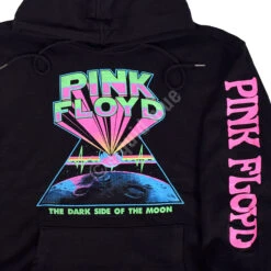 Pink Floyd Dark Side Blacklight Black Sleeve Printed Hoodie -BOWIE Shop CN32928f artwork 90517.1643393057
