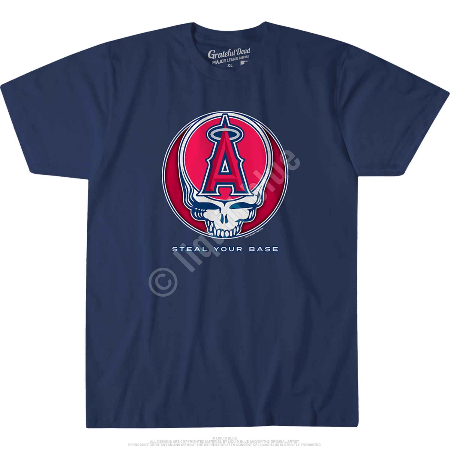 MLB Los Angeles Angels Steal Your Base Navy Athletic T-Shirt 2 MLB Los Angeles Angels Steal Your Base Navy Athletic T-Shirt - Image 2