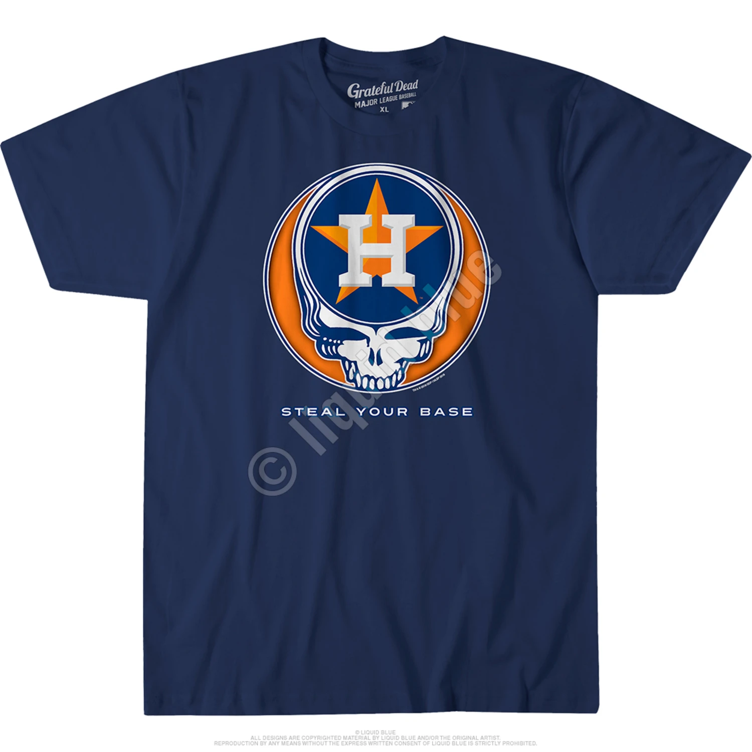 MLB Houston Astros Steal Your Base Navy Athletic T-Shirt 2 MLB Houston Astros Steal Your Base Navy Athletic T-Shirt - Image 2