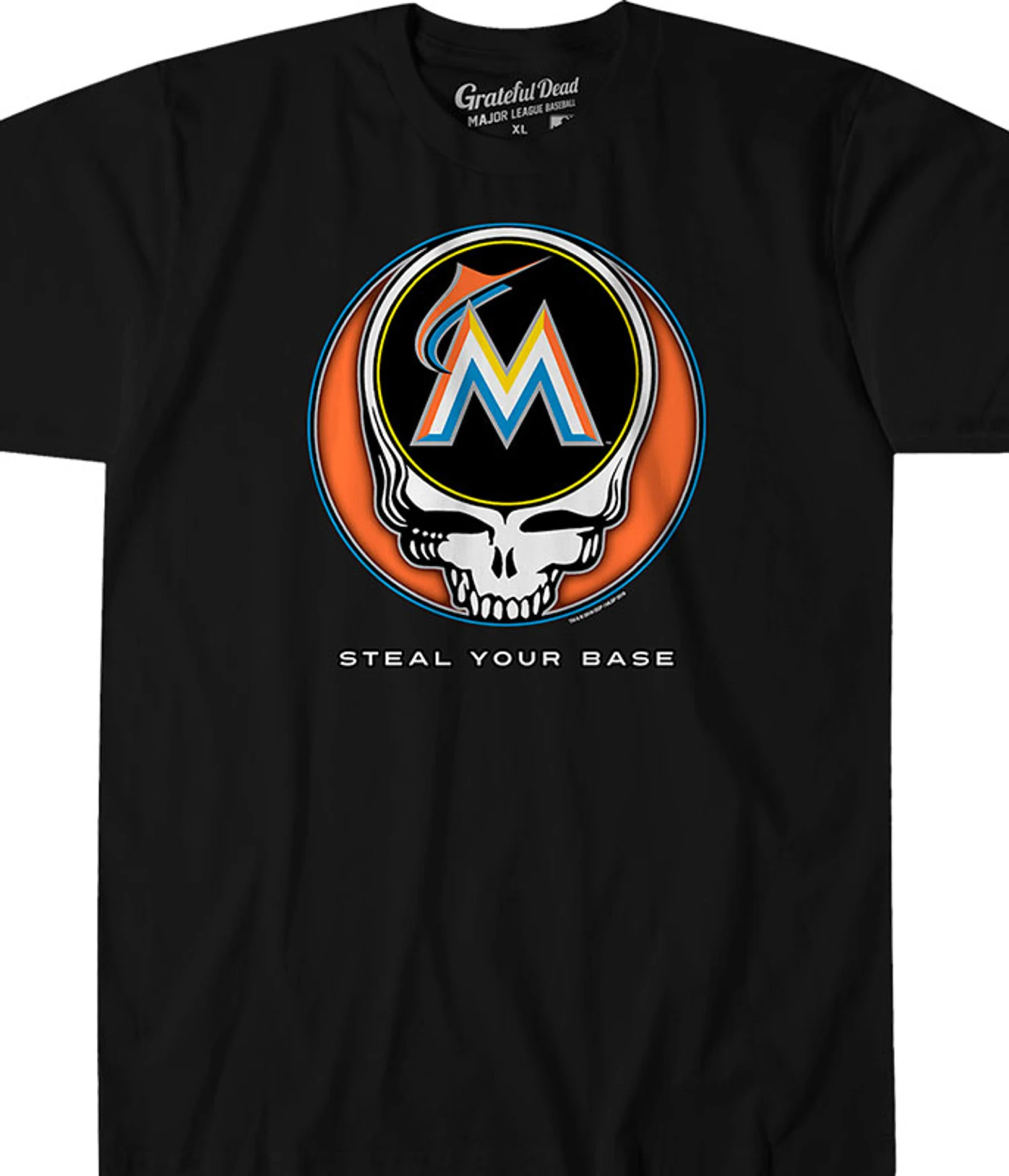 MLB Miami Marlins Steal Your Base Black Athletic T-Shirt 1 MLB Miami Marlins Steal Your Base Black Athletic T-Shirt