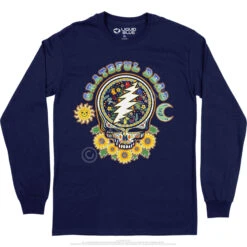 Steal Your Face Day Of The Dead Long Sleeve T-Shirt -BOWIE Shop GD0015LSNAVf 66352.1669963570
