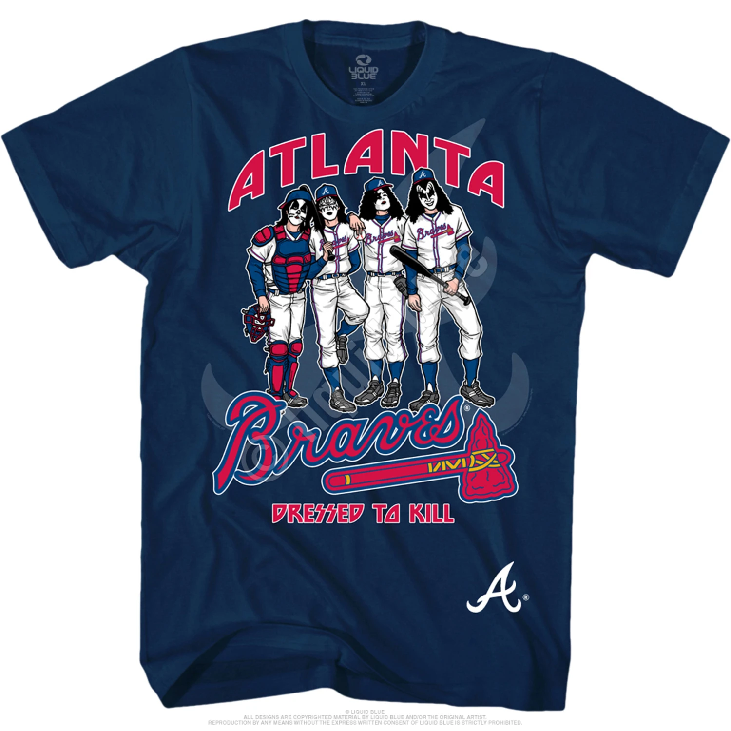 MLB Atlanta Braves Dressed To Kill Navy T-Shirt 2 MLB Atlanta Braves Dressed To Kill Navy T-Shirt - Image 2