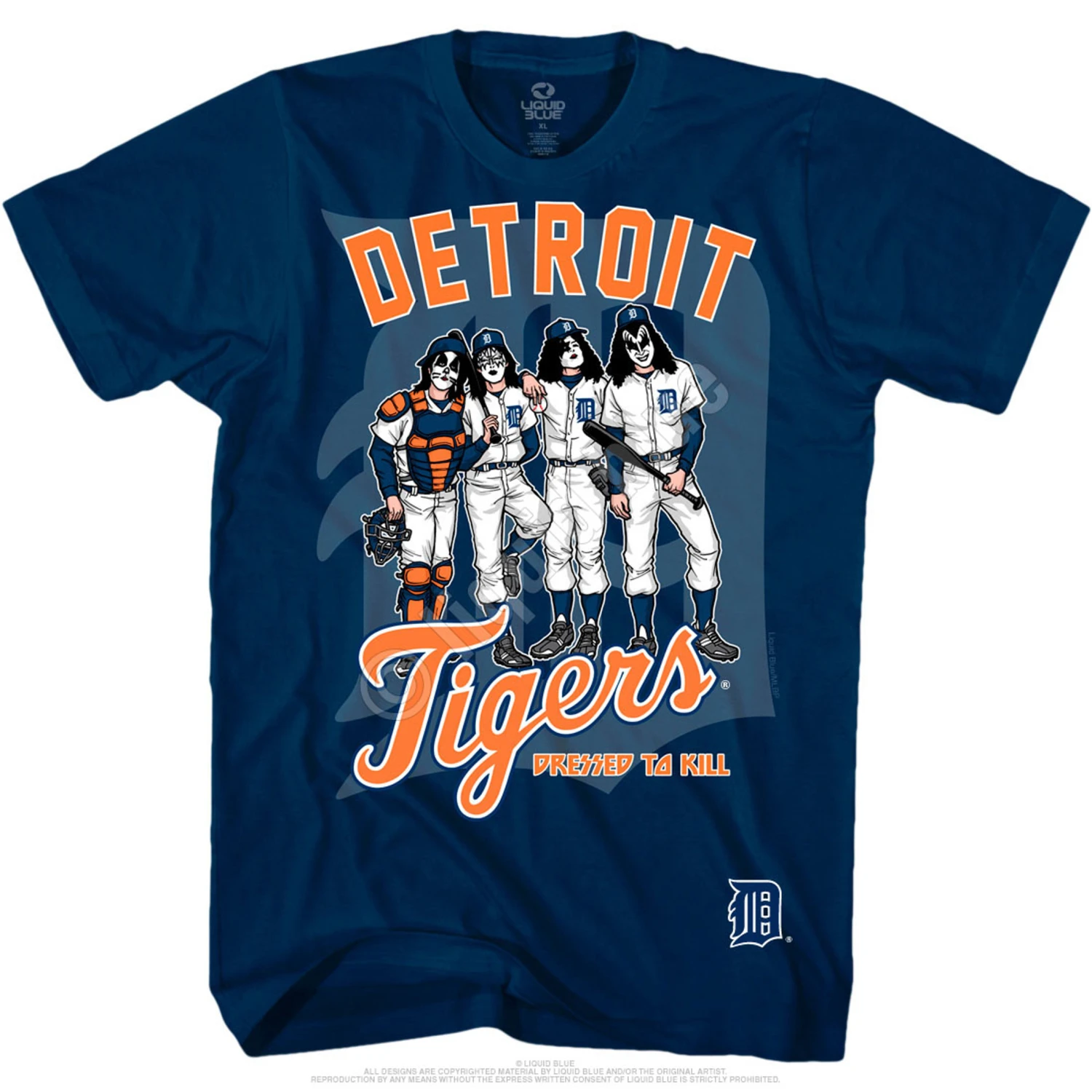 MLB Detroit Tigers Dressed To Kill Navy T-Shirt 2 MLB Detroit Tigers Dressed To Kill Navy T-Shirt - Image 2