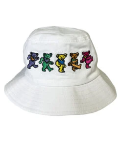 Dancin Bear White Bucket Hat