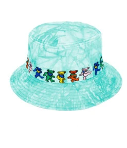 Dancin Bear Tie-Dye Green Bucket Hat