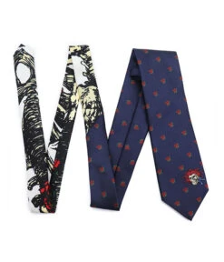 Navy Bertha Skull & Roses Tie