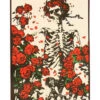 Skeleton And Roses Tapestry