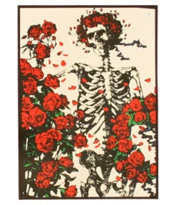 Skeleton And Roses Tapestry