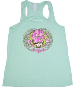 GD Sugar Magnolia Green Flowy Womens Racerback Tank Top T-Shirt