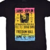 Janis Joplin Freedom Hall Poster Black T-Shirt