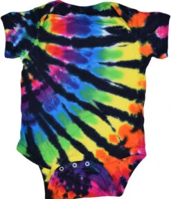 Rainbow Black Streak Tie-Dye Onesie