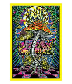 Checkered Mushroom 3D Tapestry